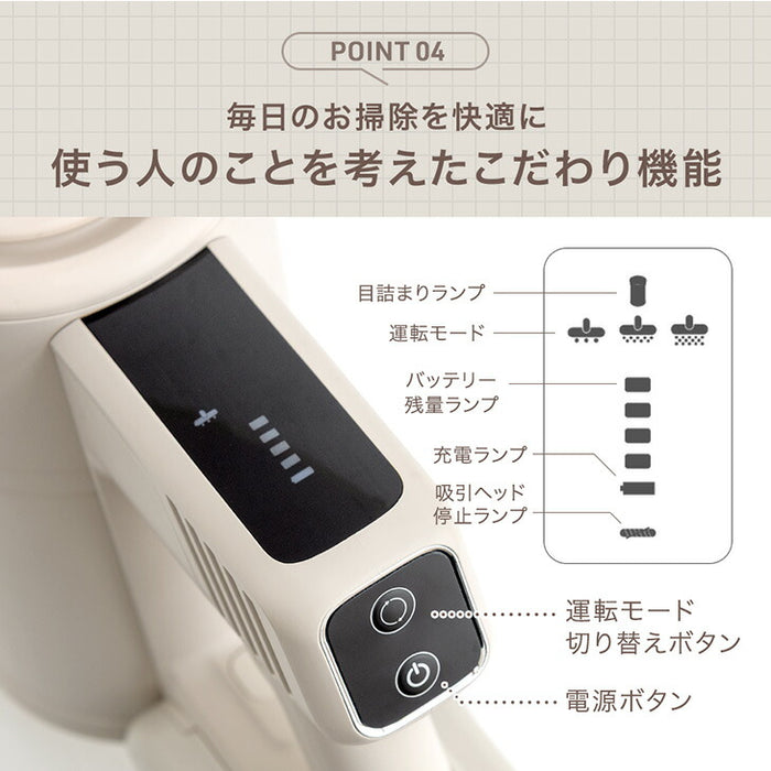 【新発売記念プライス】スタンド付き サイクロン掃除機 コードレス 2way ハンディ スティック 掃除機 コードレス掃除機 スティック掃除機 〔80700008〕