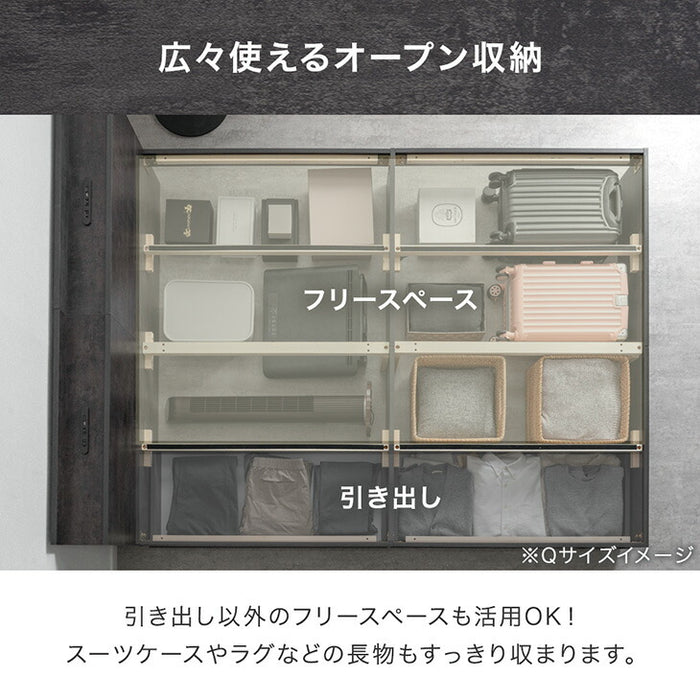 ダブル］収納ベッド ベッドフレーム USB コンセント付き 宮付き 北欧