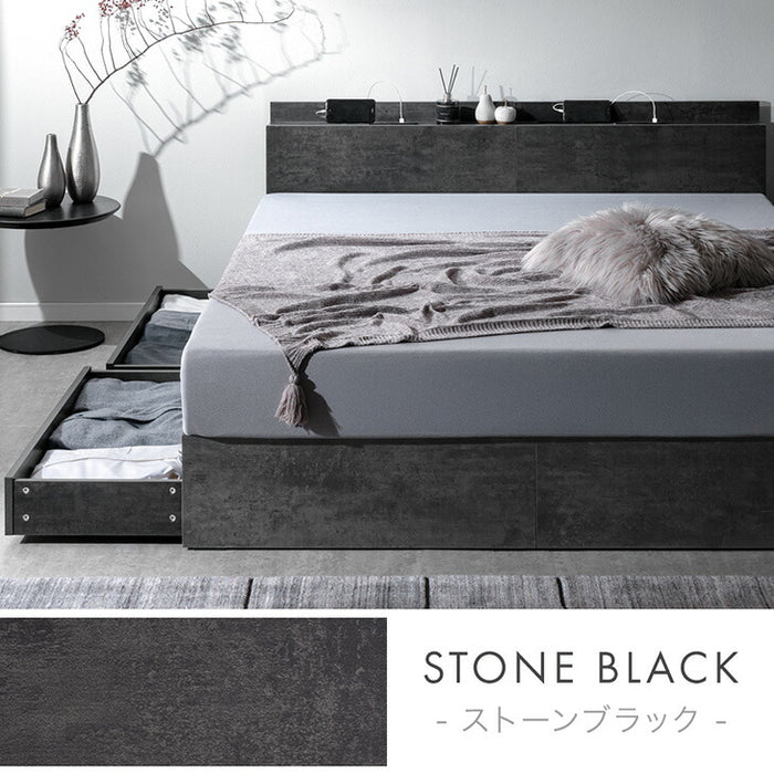 【新発売記念プライス】［ダブル］収納ベッド ベッドフレーム USB コンセント付き 宮付き 北欧 すのこベッド〔81200041〕