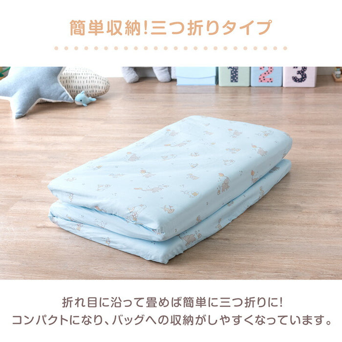 【新発売記念プライス】まるごと洗える お昼寝布団 7点セット 70×120 軽い 三つ折り 持ち運び 保育園 防水 カバー〔81900100〕