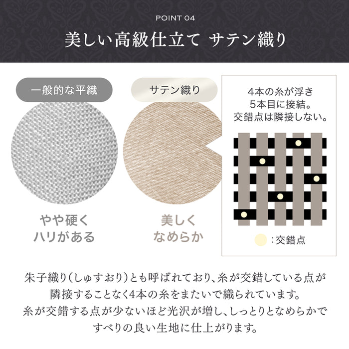 セミダブルロング] 掛け布団カバー 綿100％ 高密度 防ダニ 高級