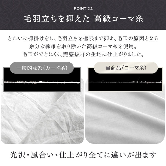 [ダブルロング] 綿100％ 敷布団カバー 洗える 夏用 超長綿 高密度 防ダニ 高級ホテル仕様 〔81900122〕