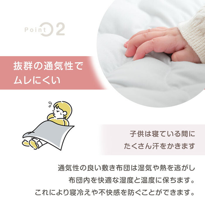 洗える ベビーマットレス 三つ折り 高反発 丸洗い 軽い コンパクト ベビーマット〔81901010〕