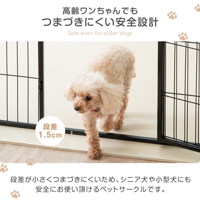 ［1ドア・高さ100cm］バリアフリー ペットサークル ハイタイプ スチール 高さ サークル ペットケージ〔83900002〕