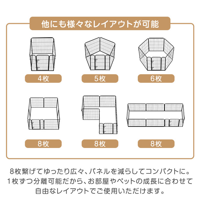 ペットサークル 高さ100cm 超ハイタイプ 屋内外兼用 組み替えOKドア付 滑り止め〔83900002〕