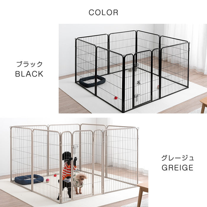 ［1ドア・高さ100cm］バリアフリー ペットサークル ハイタイプ スチール 高さ サークル ペットケージ〔83900002〕