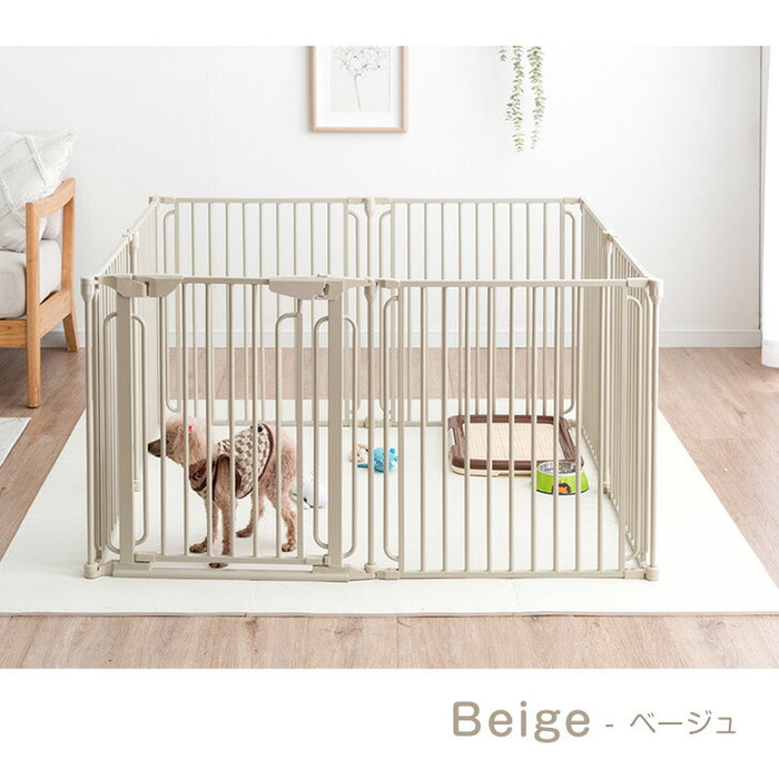［6枚セット］小型犬も安心 バリアフリー ペットサークル スチール コンパクト 折りたたみ 65cm〔64900019〕