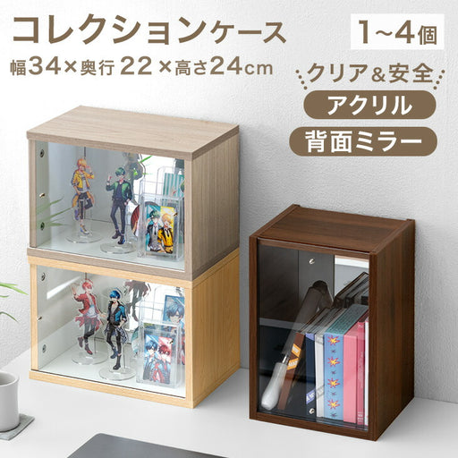 新発売記念プライス】〔4個〕木目調 コレクションケース 背面