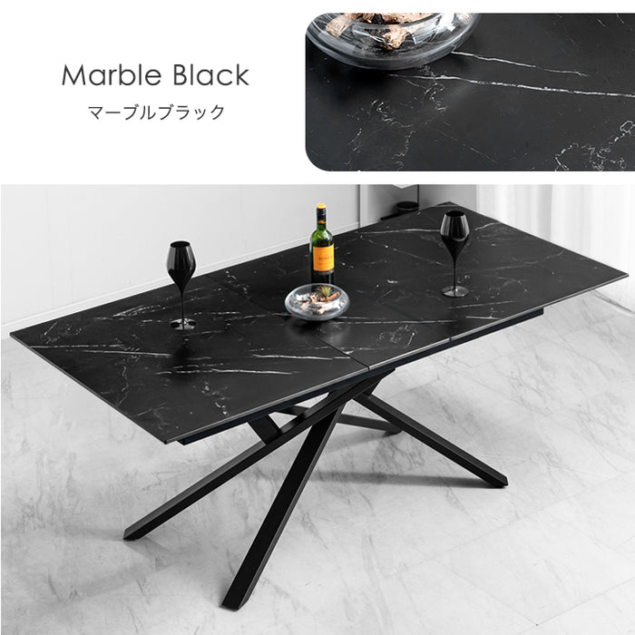 [幅150 180] セラミック 伸長式ダイニングテーブル 単品 折りたたみ 折り畳み 長方形【搬入設置無料】【超大型商品】〔84400011〕