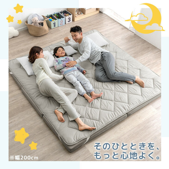 [幅240cm]高反発 ファミリーマットレス 敷きパッド付き 抗菌 防臭 低ホル マットレス厚8cm〔85500038〕