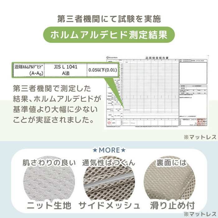 [幅300㎝]高反発 ファミリーマットレス 敷きパッド付き 抗菌 防臭 低ホル マットレス厚8cm〔85500051〕