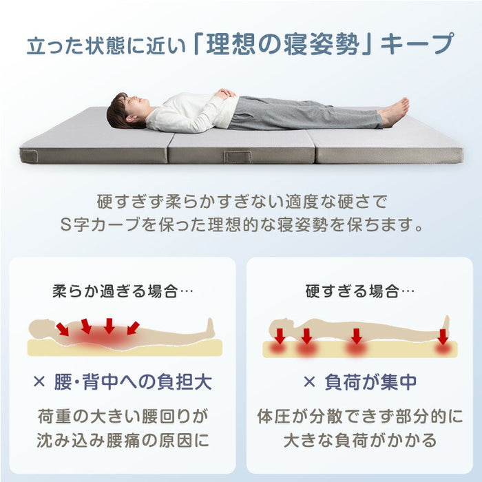 [幅240cm]高反発 ファミリーマットレス 敷きパッド付き 抗菌 防臭 低ホル マットレス厚8cm〔85500038〕