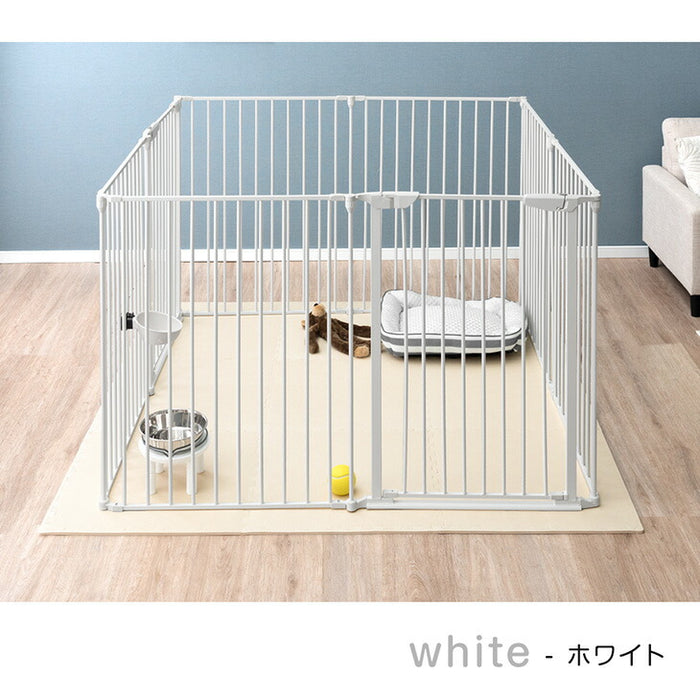 【新発売記念プライス】［2ドア・10枚セット］大型犬対応 バリアフリー ペットサークル 高さ 100cm 超ハイタイプ 折りたたみ 拡張〔99900600〕