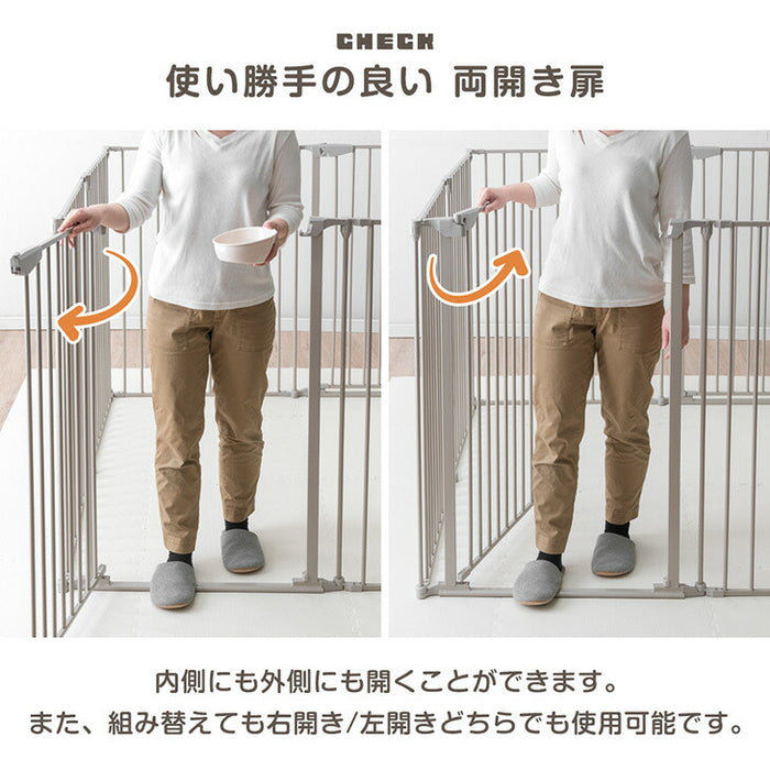 【新発売記念プライス】［2ドア・10枚セット］大型犬対応 バリアフリー ペットサークル 高さ 100cm 超ハイタイプ 折りたたみ 拡張〔99900600〕