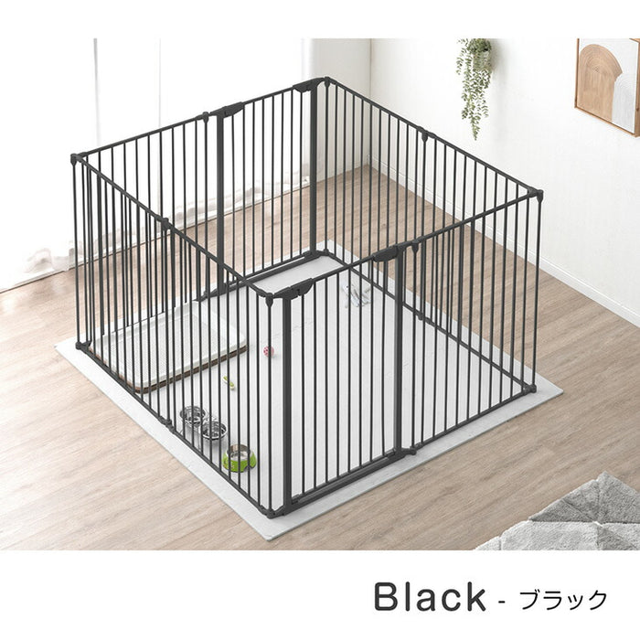【新発売記念プライス】［2ドア・10枚セット］大型犬対応 バリアフリー ペットサークル 高さ 100cm 超ハイタイプ 折りたたみ 拡張〔99900600〕