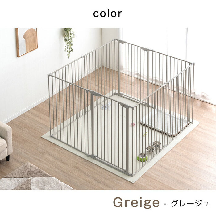 【新発売記念プライス】［2ドア・10枚セット］大型犬対応 バリアフリー ペットサークル 高さ 100cm 超ハイタイプ 折りたたみ 拡張〔99900600〕