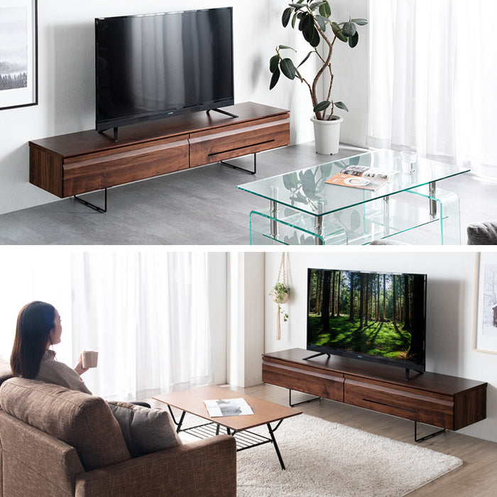 [幅180] ウォールナット無垢材 国産 完成品 テレビ台  【超大型商品】 〔62500005〕