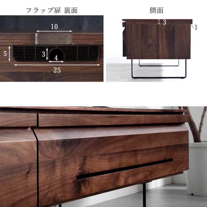[幅180] ウォールナット無垢材 国産 完成品 テレビ台  【超大型商品】 〔62500005〕