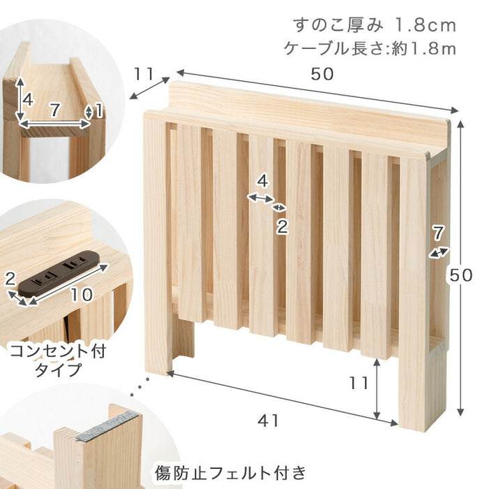 ［15枚］お掃除ロボット対応 宮コンセント付 パレットベッド 天然木 すのこベッド 分割 連結ベッド ベッドフレーム ローベッド 木製〔s0000023〕