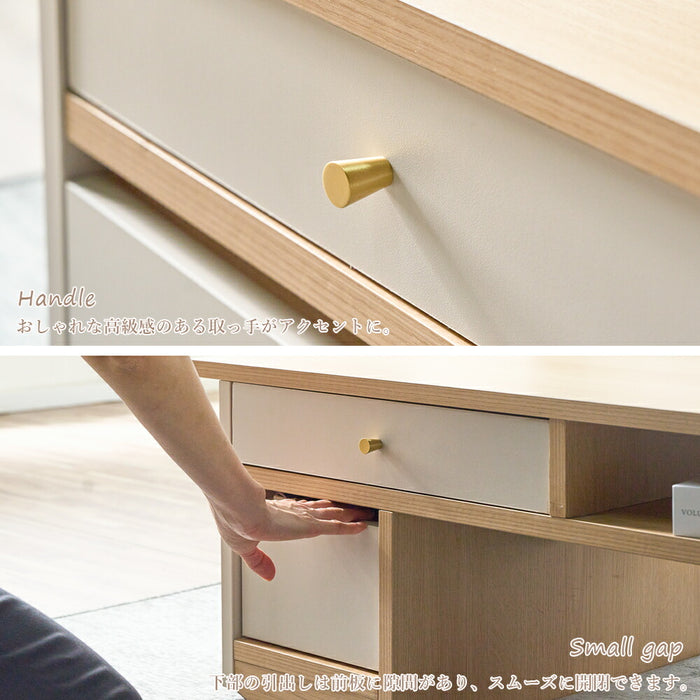 幅100］ローテーブル 完成品 収納付き キャスター付 センターテーブル