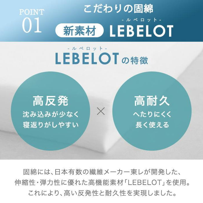 ［ダブル］三層敷布団 日本製 固綿 防ダニ 抗菌 防臭吸汗 速乾 硬め〔10156722〕