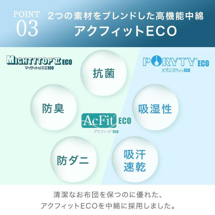 ［セミダブル］  三層敷布団 日本製 固綿 防ダニ 抗菌 防臭吸汗 速乾 硬め〔10156721〕