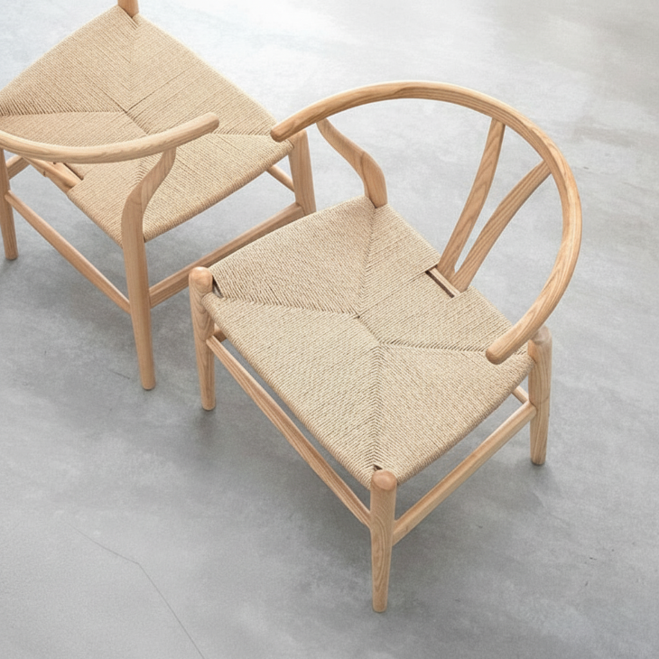 単脚］ペーパーコード ダイニングチェア 完成品 天然木 椅子 おしゃれ