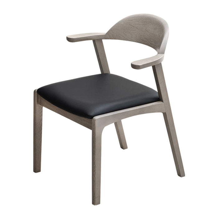 【アウトレット 撮影品】［単脚］お掃除ロボット対応 北欧 ダイニングチェア 完成品 アッシュ 無垢材 肘付き カフェ 店舗用 業務用〔8050003308out・out2797〕