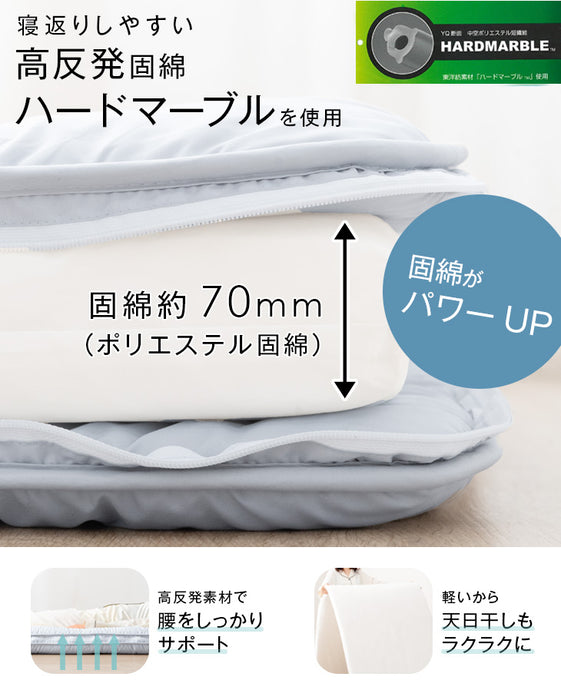 [シングル] 高反発＆軽量 三層敷布団 日本製 洗える テイジンウォシュロン綿〔22200041〕