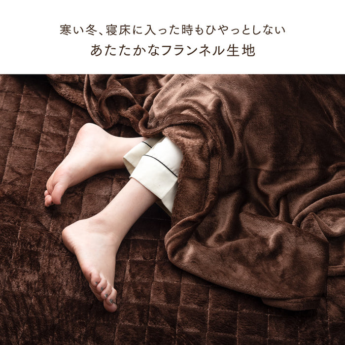 [シングル] あったか3点セット 毛布  敷きパッド  枕パッド フランネル毛布  〔58700030〕
