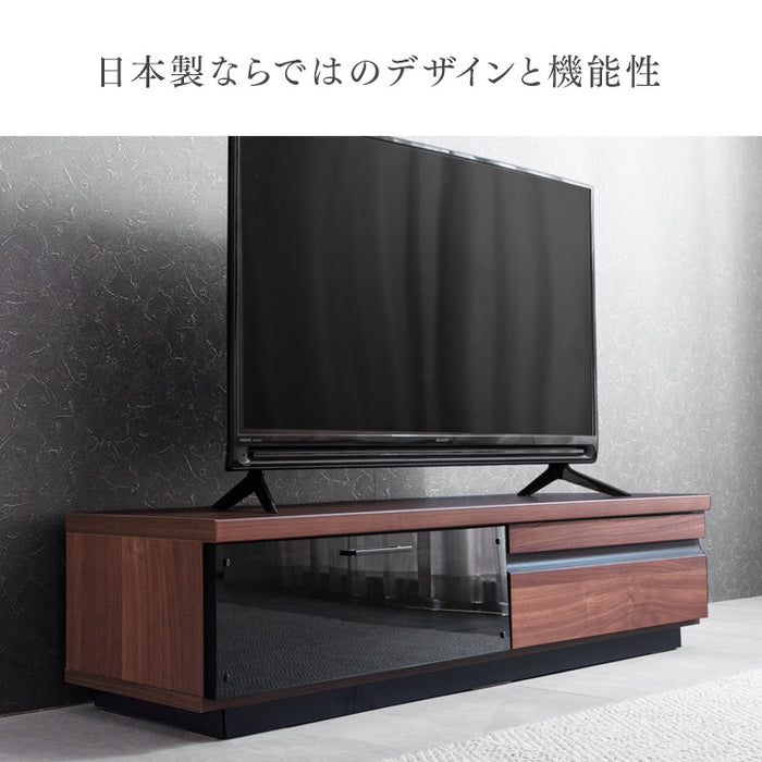 幅120㎝ テレビ台 国産*バウンド-TG* 木製 完成品 ローボード 収納〔49100112〕