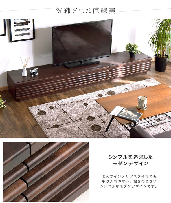 幅210cm アルダー無垢 国産 完成品 テレビ台 ロータイプ *ダリア-TG*【超大型商品】 〔38700011〕
