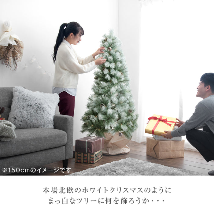 ホワイトクリスマスツリー 北欧 120cm 雪化粧 クリスマス LEDライト付