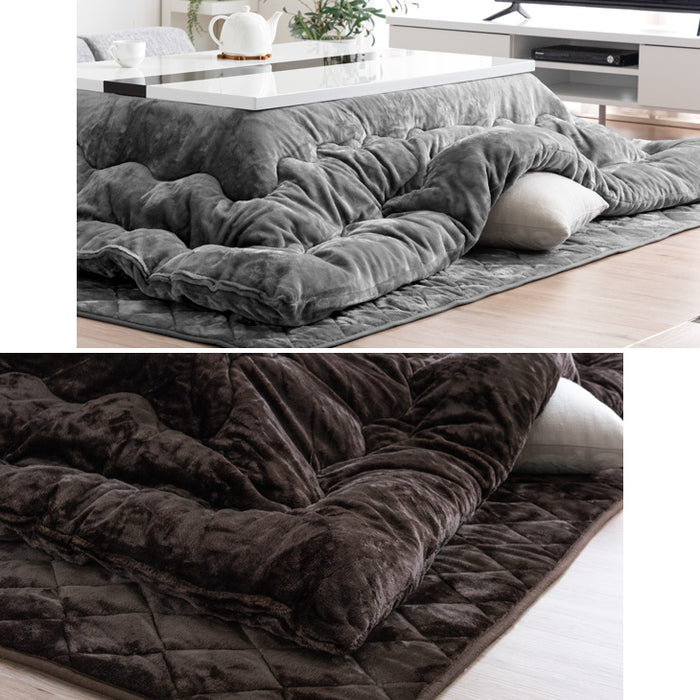 ［3点セット］速暖2秒! ハイグロス こたつ ＋ とろりん掛敷 105×75cm 600Wハロゲンヒーター 手元コントローラー 長方形 こたつ 掛布団 敷布団〔09140736〕