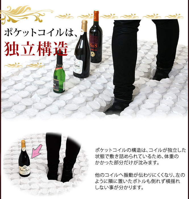 【在庫一掃プライス】[ダブル] 両面使える 三つ折り ポケットコイルマットレス 〔05190005〕