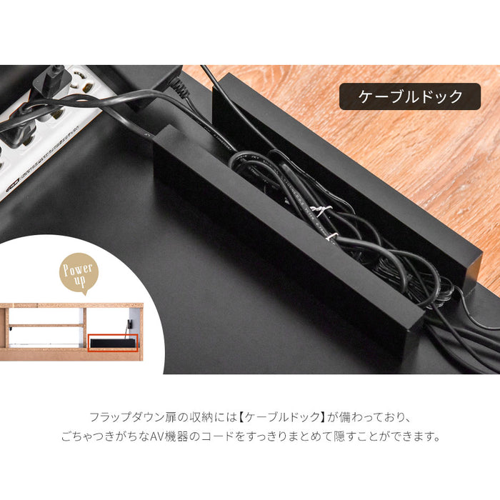 幅 140cm 木目調 セラミック調 テレビ台 国産 完成品 高さ40cm コード配線 コード隠し 北欧 モダン〔49100055〕