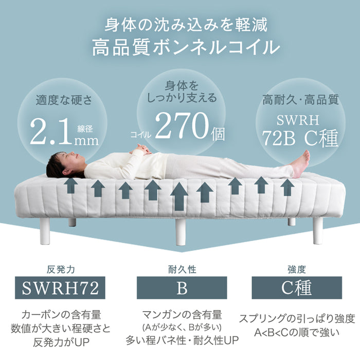 セミシングル] RENEWワントーンデザイン 洗えるカバー付 脚付き
