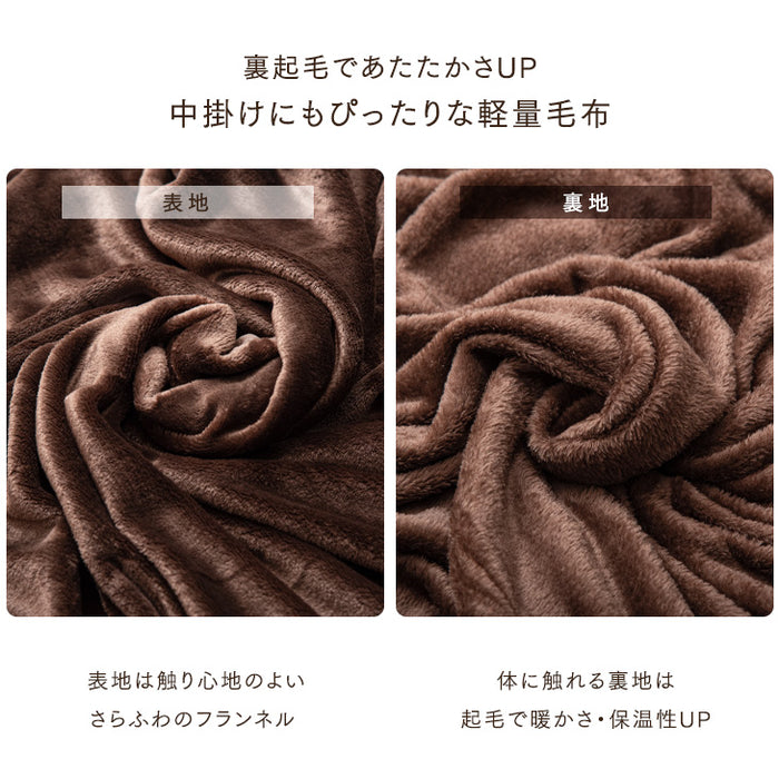[シングル] あったか3点セット 毛布  敷きパッド  枕パッド フランネル毛布  〔58700030〕