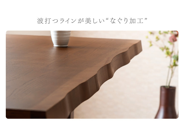 [160×90]和モダン ダイニングテーブルセット 4点 回転チェア 2脚 + ベンチ 天然木【超大型商品】〔49100052〕
