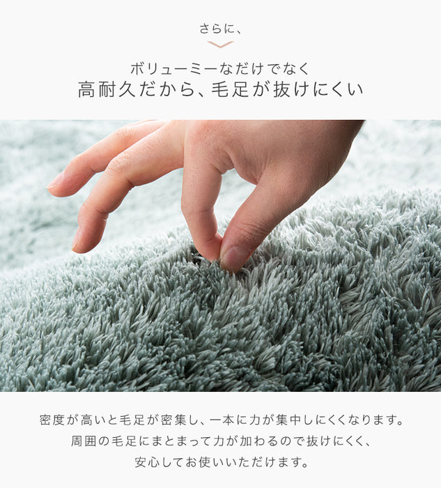 [200×250] 丸洗いできる シャギーラグ 抗菌 防臭 滑り止め付 ホットカーペット対応 ウレタンクッション〔19510004〕