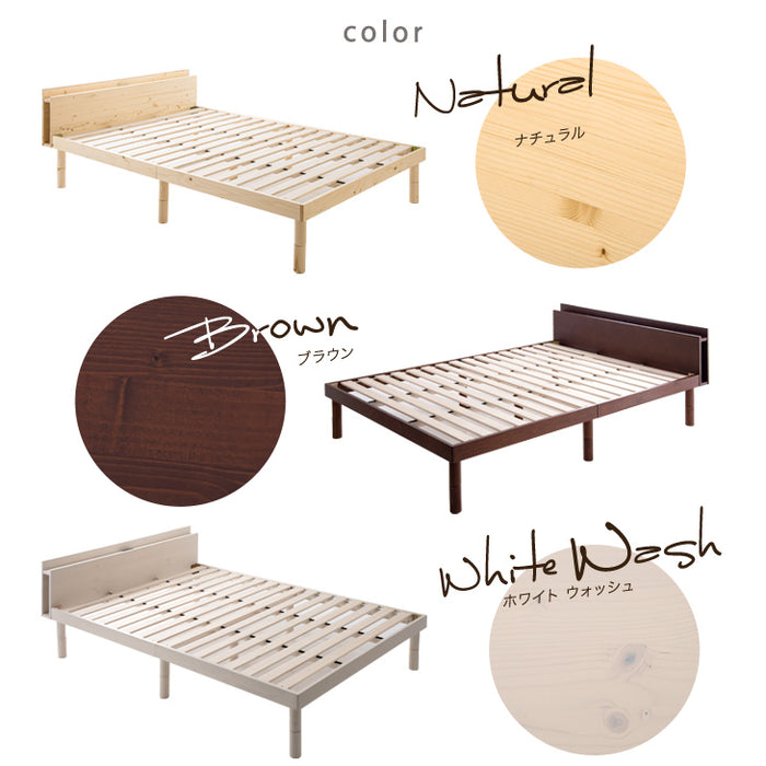 [ダブル] 宮棚 単品 当店ベッド【商品番号：11719147専用】後付け 多機能スマホスタンド＆コンセント付き 天然木 すのこベッド用〔49600770〕