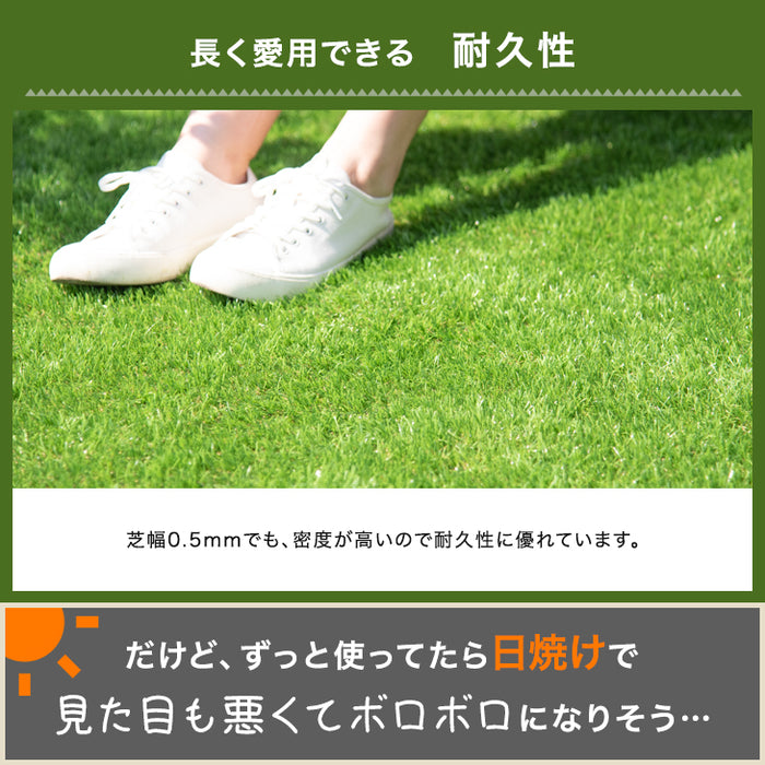 ベランダにお勧め! スリム 高密度リアル 人工芝 芝生 0.5m×10m 芝丈35mm 高密度 幅50cm ロール U字ピン12本 付き〔50900084〕