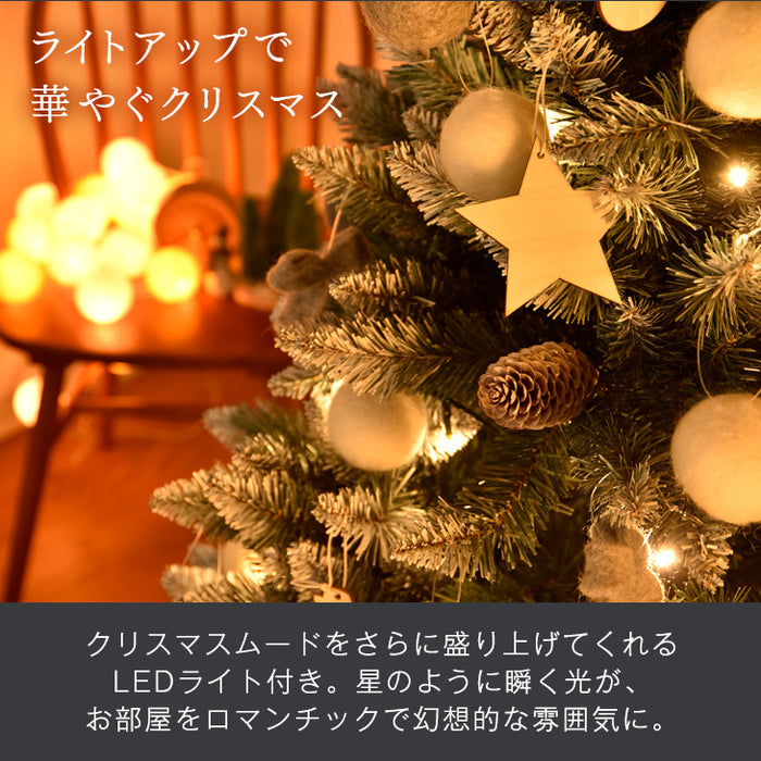 ホワイトクリスマスツリー 北欧 180cm 雪化粧 クリスマス LEDライト付