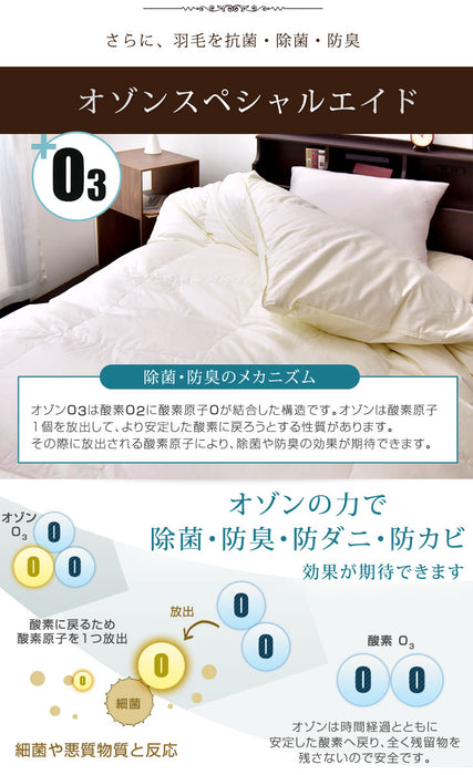 [ダブル] 羽毛布団 増量1.7kg ポーランド産マザーグースダウン95% CILプラチナラベル 二層キルト 超長綿160番手 480dp かさ高200mm以上 10年保証 日本製 〔10119054〕