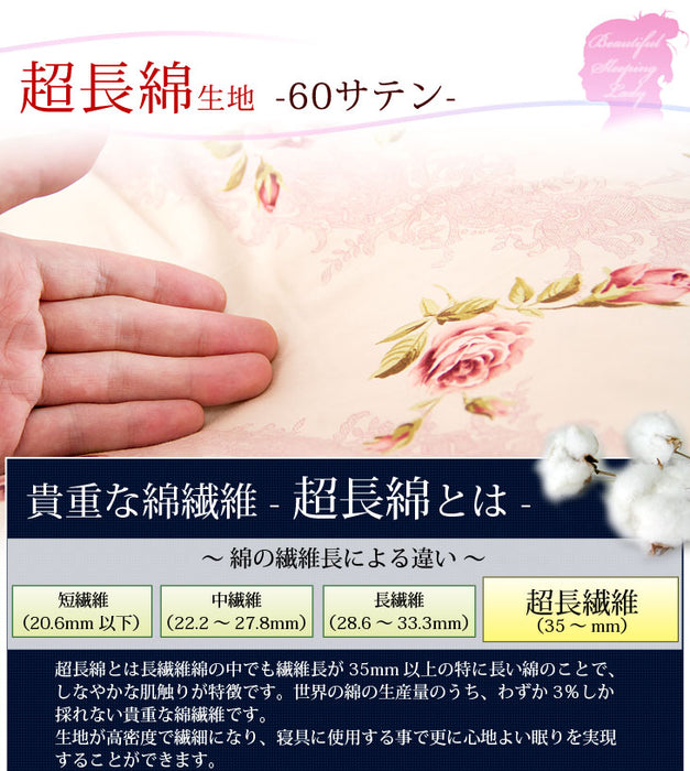 美の敷布団カバー ローズヒップオイル配合 日本製 美肌効果 セミダブル ロング 美白 アンチエイジング うるわし繊維 敷き布団カバー シングル 洗える 超長綿 敷布団カバー 敷カバー 国産 布団カバー 125×215 洗濯ＯＫ 薔薇 ウォッシャブル