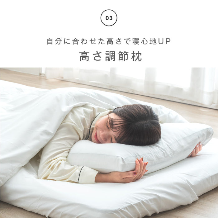 [セミダブル] 布団7点セット 洗える 抗菌・防臭・防カビ加工 高密度固綿入り〔26700102〕