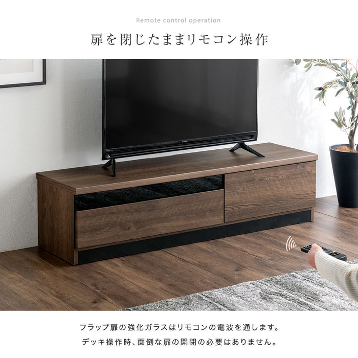 幅 140cm 木目調 セラミック調 テレビ台 国産 完成品 高さ40cm コード 