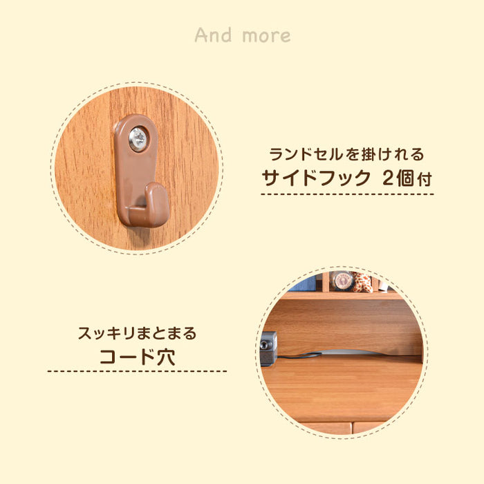 学習机 3点セット デスク 上棚 ワゴン〔33010058〕