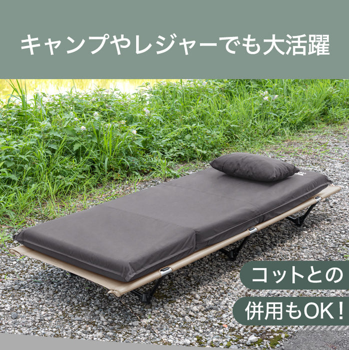 3way 車中泊マット 幅60cm 枕 付 8cm キャンプマット 撥水 キャンプ マット ソファベッド 座椅子 〔15210095〕