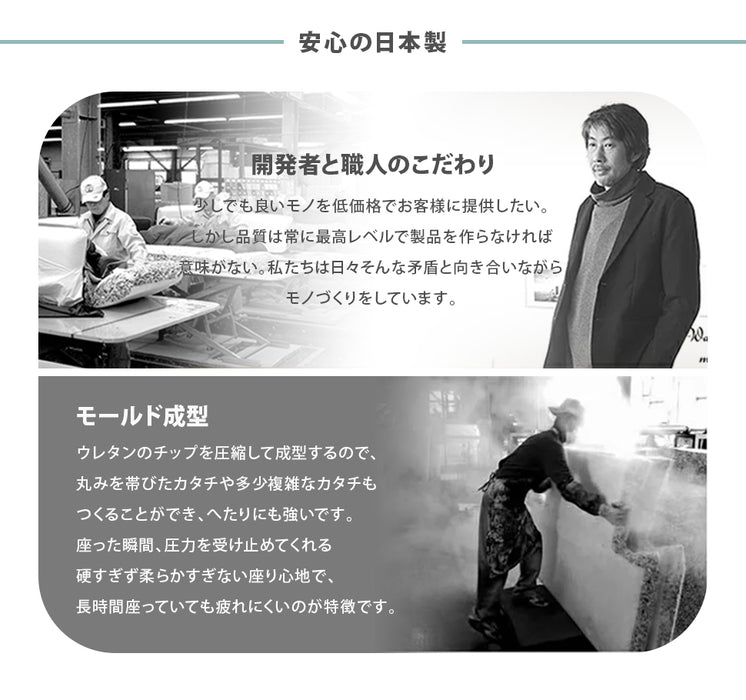 1人掛け 座椅子 日本製 ハイバック 14段ギア リクライニング へたりにくいコンパクト 〔44030173〕